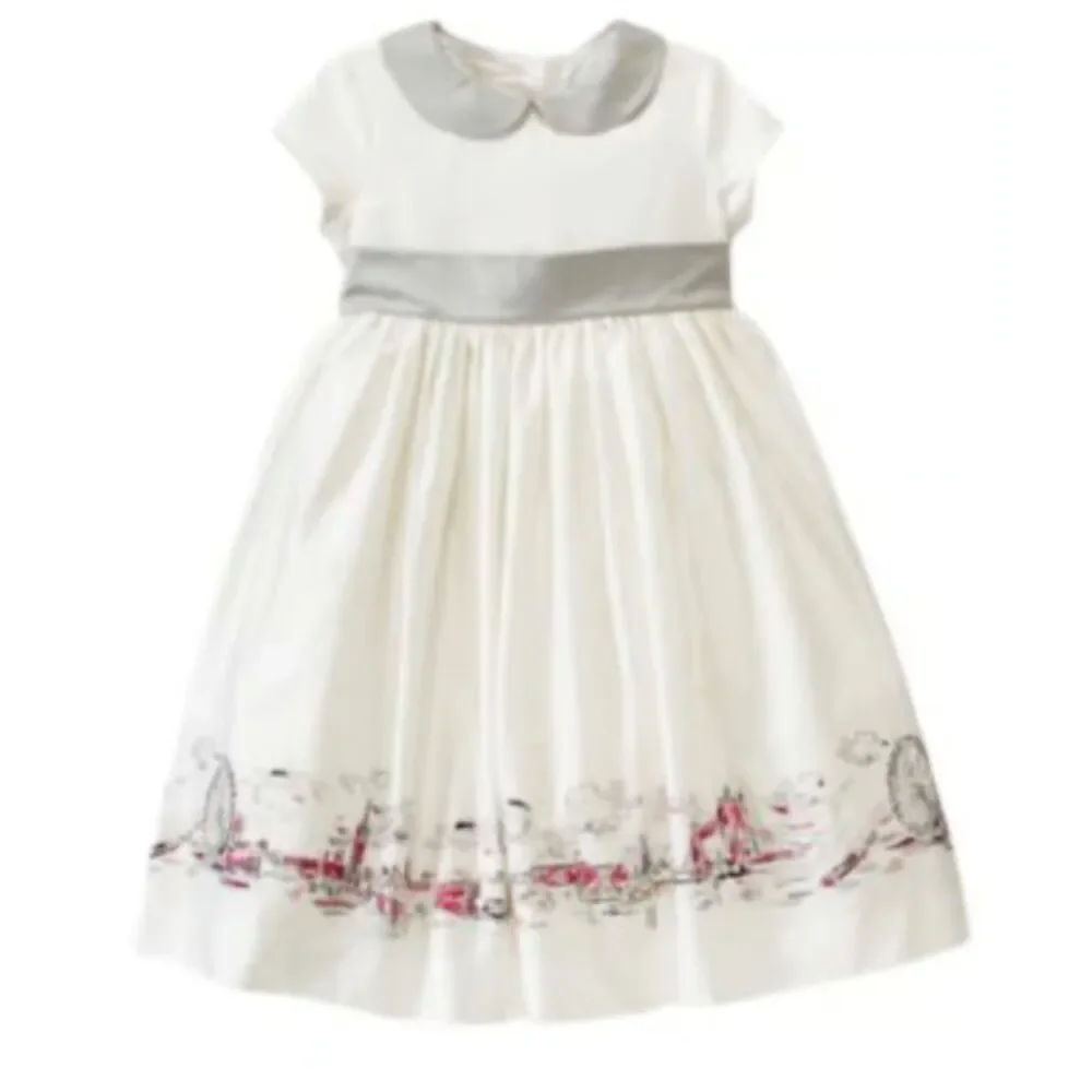 Janie and Jack Lovely London Tour of the Town girl's white dress size 2T NWT